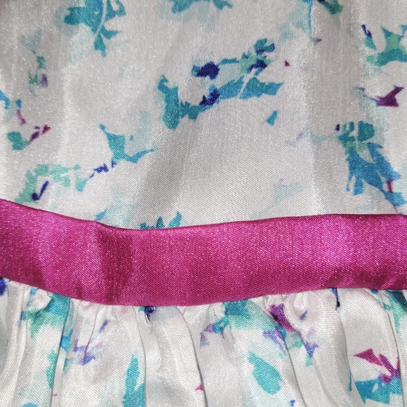 🌷 Vintage Gymboree Dressed Up Family Brunch Fancy Floral Rosette Dress 18-24 - Picture 4 of 8